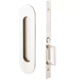 Emtek 2164 Narrow Oval Pocket Door Mortise Locks (2" x 7-1/4") - Passage