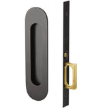Emtek 2164 Narrow Oval Pocket Door Mortise Locks (2" x 7-1/4") - Passage