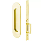 Emtek 2164 Narrow Oval Pocket Door Mortise Locks (2" x 7-1/4") - Passage