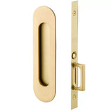 Emtek 2164 Narrow Oval Pocket Door Mortise Locks (2" x 7-1/4") - Passage