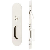 Emtek 2165 Narrow Oval Pocket Door Mortise Locks (2" x 7-1/4") - Privacy