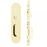 Emtek 2165 Narrow Oval Pocket Door Mortise Locks (2" x 7-1/4") - Privacy