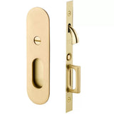 Emtek 2165 Narrow Oval Pocket Door Mortise Locks (2" x 7-1/4") - Privacy