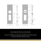 Emtek 2193 Keyed Pocket Door Mortise Lock