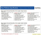 Emtek EMP4414 Adams Single Cylinder Entrance Handleset - Brass Tubular - EMPowered Upgrade