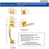 Emtek 4423 Franklin Double Cylinder Entrance Handleset - Brass Tubular