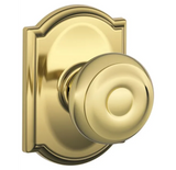 Schlage Georgian Passage Door Knob Set with Decorative Camelot Trim
