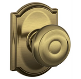 Schlage Georgian Passage Door Knob Set with Decorative Camelot Trim