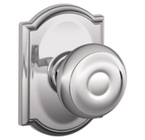 Schlage Georgian Passage Door Knob Set with Decorative Camelot Trim