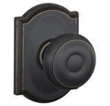 Schlage Georgian Passage Door Knob Set with Decorative Camelot Trim
