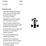 Schlage L9453J 06A Entrance Mortise Lock with Deadbolt, Less Full Size Interchangeable Core, 06 Lever, A Rose