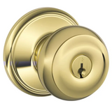 Schlage Residential F51A - Entry Lock - Georgian Knob, C Keyway with 16211 Latch and 10063 Strike - Alden Rose