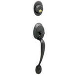 Schlage Plymouth Double Cylinder Handleset with Siena Interior Knob