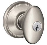 Schlage Residential F80 - Storeroom Lock - Siena Knob, C Keyway with 16211 Latch and 10063 Strike - Alden Rose