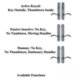 EVOLUTIONS 10" CURVE TOP NON-KEYED HANDLE HARDWARE FOR PASSIVE HINGED DOOR