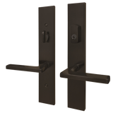 G-U ROMA HANDLE WITH 55 MM PLATE, ACTIVE, KEYED WITH THUMBTURN, HANDLE BELOW CYLINDER, ZAMAC - BLACK
