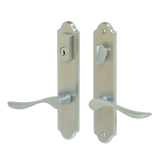 G-U Venice 45mm active handleset, exterior keyed cylinder and interior thumbturn above lever, silver finish