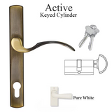 HOPPE Multipoint Lock Handle Set with Munchen Lever Active, Pure White - 8763187