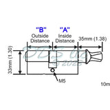 Hoppe 90 degree Key Cylinder 3442445 F49 Polished Chrome