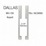 DALLAS KEYED SLIDING DOOR HANDLE SETS, HLS9000 GEARS, RH, 2-1/4" DOOR