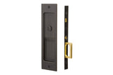 Emtek 2125 Sandcast Bronze Rustic Modern Rectangular Privacy Pocket Door Mortise Lock