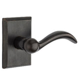 Arch Lever Passage Set with Rustic Square Rose