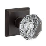 Crystal Knob Passage Set with Traditional Square Rose