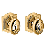 Baldwin 5077 Passage Door Knob Set with R027 Rose from the Estate Collection