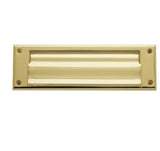 Baldwin Magazine Sized Spring Tension Brass Letter Box Plate with Hinged Interior Cover