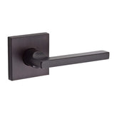 Square Lever Privacy Set with Contemporary Round Rose