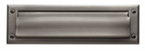 Baldwin Magazine Sized Spring Tension Brass Letter Box Plate with Hinged Interior Cover