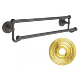 Emtek 18" Traditional Brass Double Towel Bar w/ Ribbon & Reed Rosette