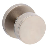 Baldwin Coined and Knurled 5054 Privacy Door Knob Set with 5146 Trim from the Estate Collection