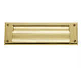 Baldwin Magazine Sized Spring Tension Brass Letter Box Plate with Hinged Interior Cover