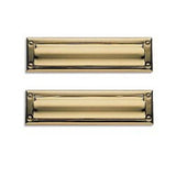 Baldwin Magazine Sized Spring Tension Brass Letter Box Plate with Hinged Interior Cover