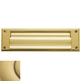 Baldwin Magazine Sized Spring Tension Brass Letter Box Plate with Hinged Interior Cover