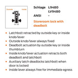 Schlage L9480P 06A Storeroom Mortise Lock with Deadbolt, 06 Lever, A Rose