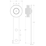 EMTEK B1101 Sliding Barn Door Hardware Kit, Choose Finish & Track