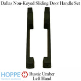 Dallas Non-Keyed Sliding Door handle set, HLS9000 gears LH 2-1/4 Panel - Rustic Umber
