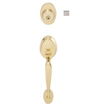 Schlage Left Handed Plymouth Double Cylinder Handleset with Flair Interior Lever from the F-Series