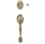 Schlage Right Handed Plymouth Double Cylinder Handleset with Flair Interior Lever from the F-Series