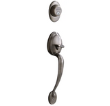 Schlage Left Handed Plymouth Double Cylinder Handleset with Flair Interior Lever from the F-Series