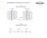 125010BSBL ROCKWELL M3 DUAL ADJUSTABLE LIFT OFF CONCEALED BALL BEARING HINGE IN SOLID BRASS US10B FINISH