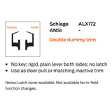 Schlage Commercial ALX172 SAT (Saturn) Double Dummy Trim