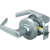 Schlage Saturn Office Single Cylinder Keyed Entry Door Lever Set with Round Rose from the ALX Series