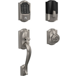 Schlage Encode Plus Camelot Sectional Electronic Keyless Entry Handleset with Georgian Interior Knob and Decorative Camelot Trim