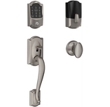 Schlage Encode Plus Camelot Sectional Electronic Keyless Entry Handleset with Siena Interior Knob and Decorative Georgian Trim