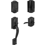 Schlage Encode Plus Camelot Left Handed Sectional Electronic Keyless Entry Handleset with Accent Interior Lever and Decorative Camelot Trim