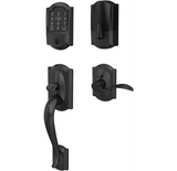 Schlage Encode Plus Camelot Right Handed Sectional Electronic Keyless Entry Handleset with Accent Interior Lever and Decorative Camelot Trim