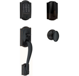 Schlage Encode Plus Camelot Sectional Electronic Keyless Entry Handleset with Siena Interior Knob and Decorative Georgian Trim